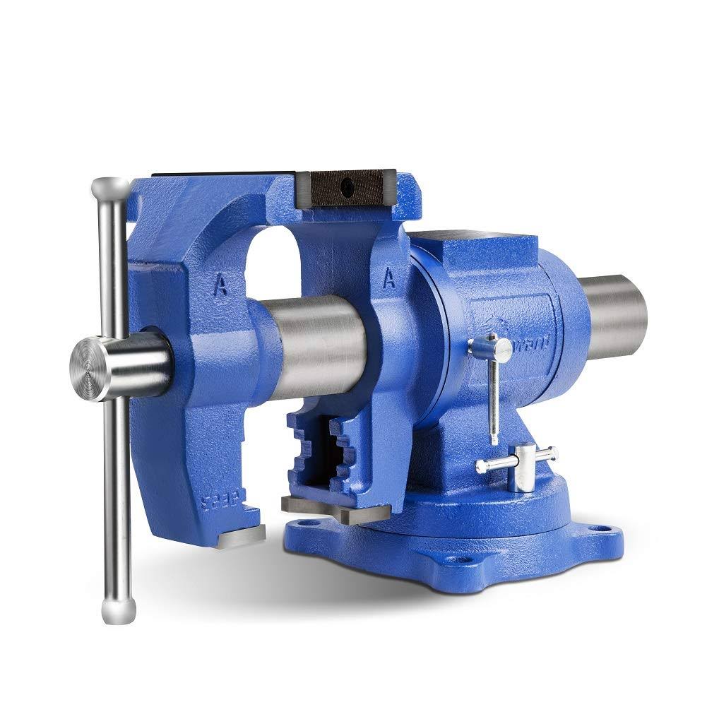 Forward DT08125A 5-Inch Heavy Duty Bench Vise 360-Degree Swivel Base and Head with Anvil (5×22)