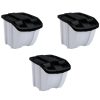 Suncast 18 Gallon Indoor or Outdoor Stacking Recycle Storage Bin, Gray (3 Pack)