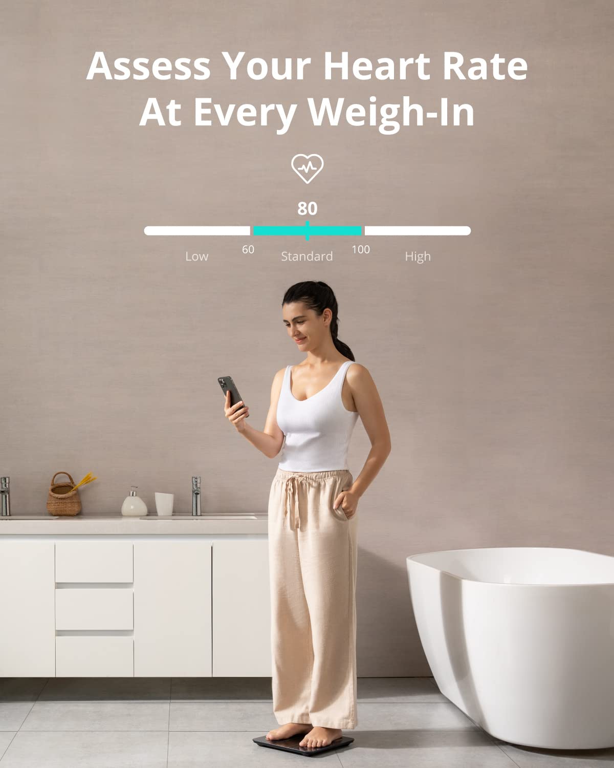 eufy Smart Scale P2 Pro, Digital Bathroom Scale with Wi-Fi Bluetooth, 16 Measurements Including Weight, Heart Rate, Body Fat, BMI, Muscle & Bone Mass, 3D Virtual Body Mode, 50 g/0.1 lb High Accuracy Pack of 2 - Image 3