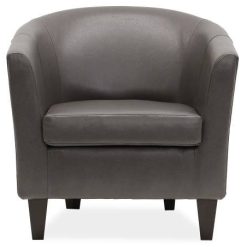 Real Living – WINDKO Gray Faux Leather Tub Chair
