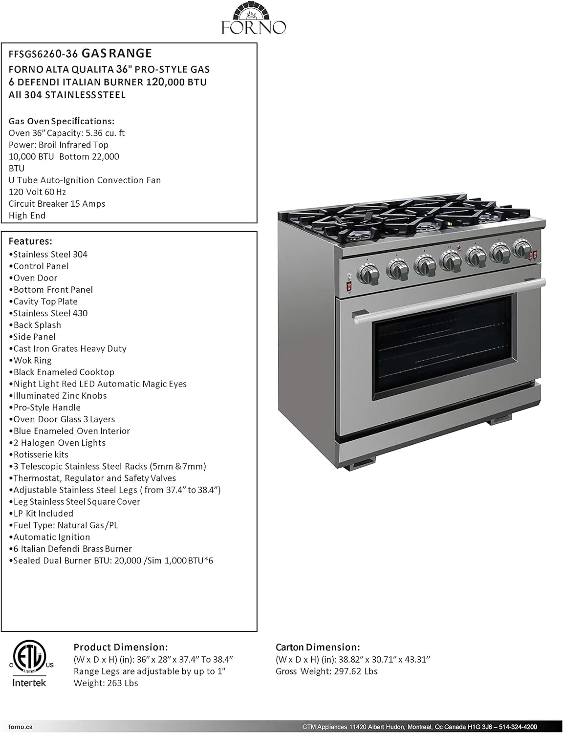 Capriasca – Titanium Professional 36 Freestanding Gas Range - Image 9
